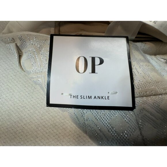 White House Black Market Womens Slim Ankle Pants Size 0P White Geo Metallic NWT - Picture 4 of 14